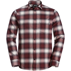 Jack Wolfskin Wanderweg Shirt Men - Cordovan Red Checks - Skjorte
