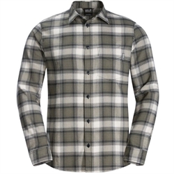 Jack Wolfskin Wanderweg Shirt Men - Dusty Olive Checks - Skjorte