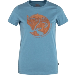 Fjällräven Arctic Fox Print T-shirt Women - Dawn Blue/Terracotta Brown