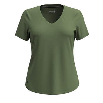 Smartwool Women\'s Active Ultralite V-Neck Short Sleeve Tee - Fern Green - T-shirt