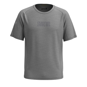Smartwool Men\'s Active Ultralite Short Sleeve Graphic Tee - Light Gray Heather/Medium Gray Heather - T-shirt