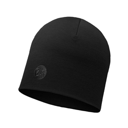 Buff Heavyweight Merino Wool Hat - Solid Black