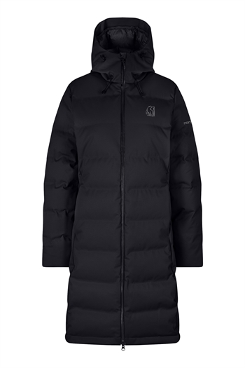 Nordisk Moana Womens Bonded Hardshell Down Coat -Cavier Black - Lang Dunfrakke