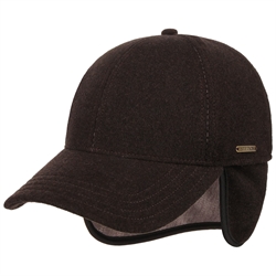 Stetson Baseball Cap Wool with Ear Flaps - Brown - Kasket