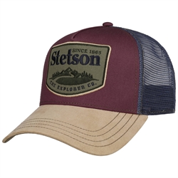 Stetson Trucker Cap - Eksplorer Co. - Burgundy/Navy