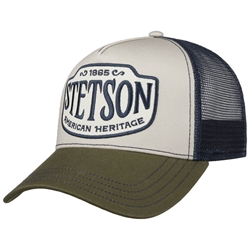 Stetson Trucker Cap Western Patch - Olive/Offwhite