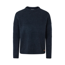 Fuza Wool Nyhavn Round Neck Sweater Men - Navy