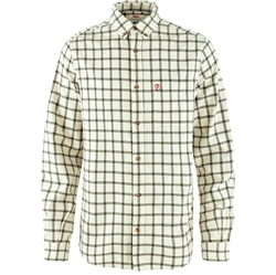 Fjällräven Övik Flannel Shirt Men - Chalk White/Laurel Green