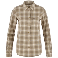 Fjällräven Övik Flannel Shirt Women - Chalk White/Suede Brown