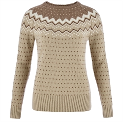 Fjällräven Övik Knit Sweater Women - Fossil/Suede Brown