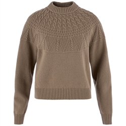 Fjällräven Övik Solid Jacquard Knit Women - Suede Brown