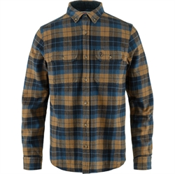 Fjällräven Singi Heavy Flannel Shirt - Dark Navy/Buckwheat Brown - Herreskjorte