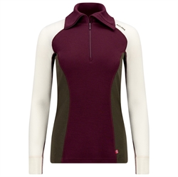 Aclima WarmWool Polo Woman - Fig/TarmacNature
