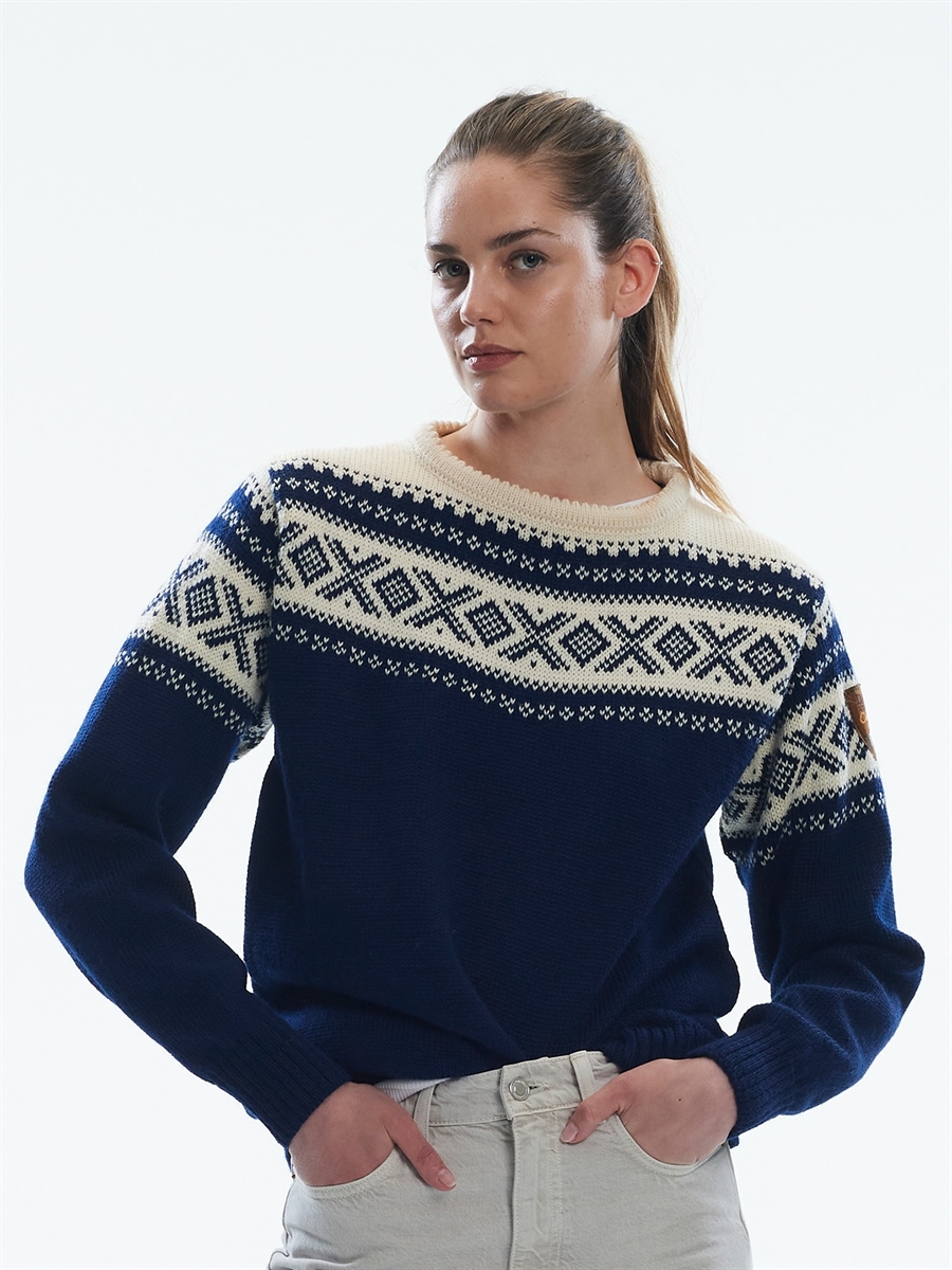 of Cortina Unisex Sweater - Navy/Off-White