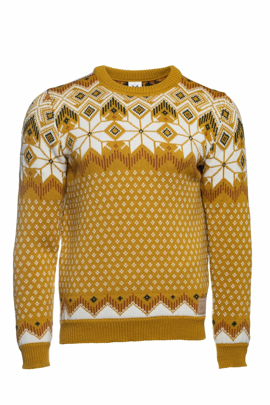 of Vegard Men's Sweater - Mustard Off/White Copper Loden - Striktrøje