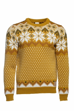 Dale of Norway Vegard Men’s Knit Sweater - Mustard Off/White Copper Loden - Striktrøje 