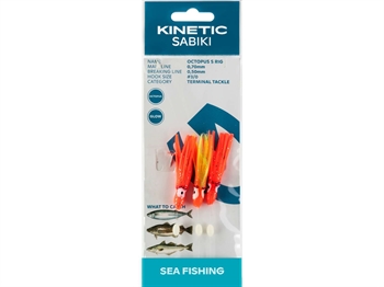 Kinetic Sabiki Octopus S Rig Red Orange