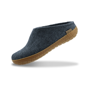 Glerups Tøffel Med Naturfarvet Gummisål - Denim - Hjemmesko