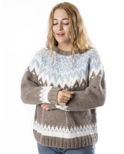 Fuza Wool Helena Round Neck Sweater W - Brown 