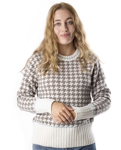 Fuza Wool Nord Round Neck Sweater Woman - Brown
