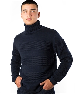 Fuza Wool Nyhavn Sweater High Neck M - Midnight Blue
