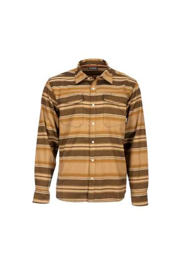 Simms Gallatin Flannel Shirt - Dark Bronze Stripe