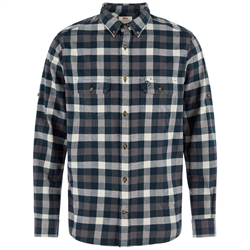 Fjällräven Singi Heavy Flannel Shirt - Chalk White/Dark Navy - Herreskjorte