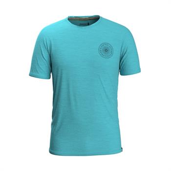 Smartwool Men\'s Merino Sport 150 Go Far Feel Good Spokes Graphic Tee - Iceberg Blue - Merinoulds T-Shirt