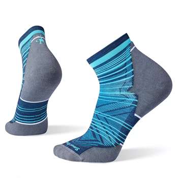 Smartwool Run Targeted Cushion Pattern Ankle Socks - Deep Navy - Løbestrømpe