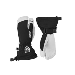 Hestra Army Leather Heli Ski Jr. 3 Finger - Black - Børne-skihandske
