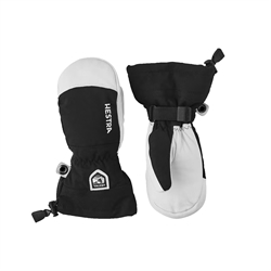 Hestra Army Leather Heli Ski Jr. Mitt Ski - Black - Børne-skiluffe