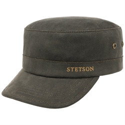 Stetson Army Cap Herringbone - Dark Olive - Kasket