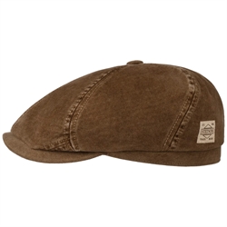 Stetson Soft Cotton 6-panel Flat Cap - Brown