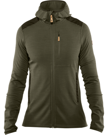 Fjällräven Keb Fleece Hoodie Men - Laurel Green/Deep Forest