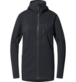 Haglöfs Rosson Mid Hood Women - True Black - Fleecetrøje