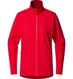 Haglöfs Rosson Mid Jacket Women - Bright Red - Fleecetrøje