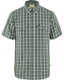 Fjällräven Abisko Cool Shirt SS - Patina Green/Dark Navy - Kortærmet skjorte