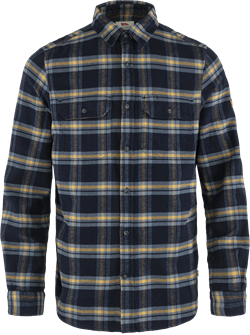 Fjällräven Övik Heavy Flannel Shirt Men - Dark Navy/Buckwheat Brown - Herreskjorte