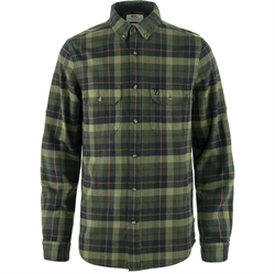 Fjällräven Singi Heavy Flannel Shirt - Black/Deep Forest - Herreskjorte