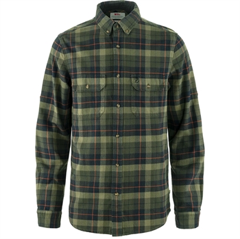 Fjällräven Singi Heavy Flannel Shirt - Black/Deep Forest - Herreskjorte