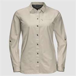 Jack Wolfskin Lakeside Roll-Up Shirt Women - Dusty Grey - Langærmet skjorte