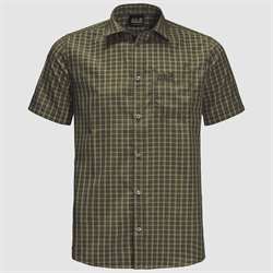 Jack Wolfskin El Dorado Shirt Men - Dark Moss Checks - Kortærmet skjorte