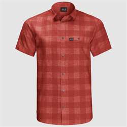Jack Wolfskin Highlands Shirt Men - Mexican Pepper Checks - Kortærmet skjorte
