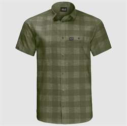 Jack Wolfskin Highlands Shirt Men - Greenwoods Checks - Kortærmet skjorte