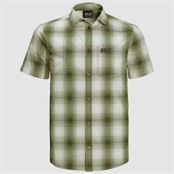 Jack Wolfskin Hot Chili Shirt Men - Dark Moss Checks - Kortærmet skjorte