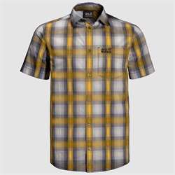 Jack Wolfskin Hot Chili Shirt Men - Burly Yellow XT Checks - Kortærmet skjorte