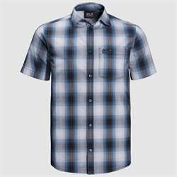 Jack Wolfskin Hot Chili Shirt Men - Night Blue Checks - Kortærmet skjorte