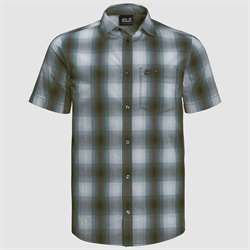 Jack Wolfskin Hot Chili Shirt Men - Greenwood Checks - Kortærmet skjorte