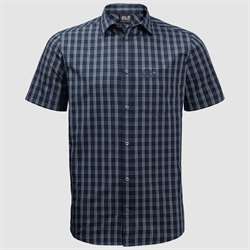 Jack Wolfskin Hot Springs Shirt Men - Night Blue Checks - Kortærmet skjorte