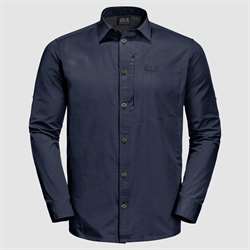 Jack Wolfskin Lakeside Roll-Up Shirt Men - Night Blue - Langærmet skjorte